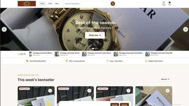 Custom WordPress E-Commerce Store Theme & AI Chatbot